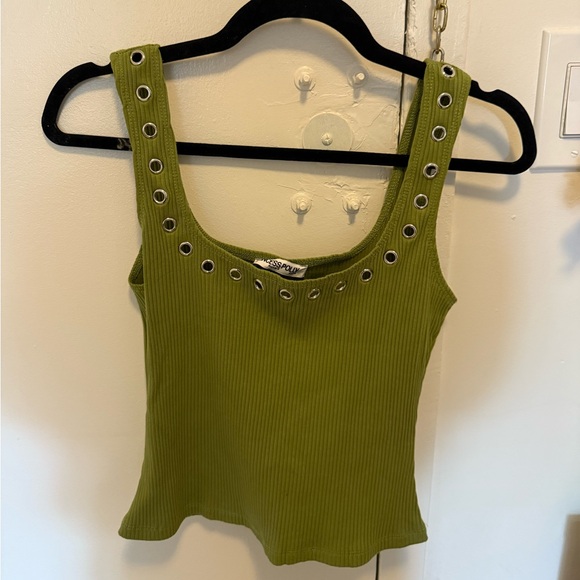 Green Ribbed Tank - Picture 3 of 6
